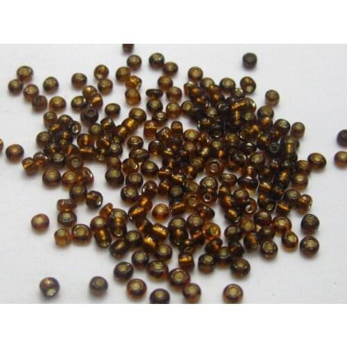 5000 Glass Seed Beads 2mm silver lined Brown + Storage Box