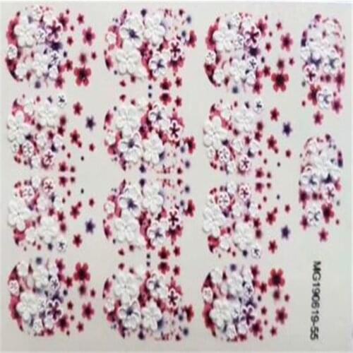 6d DIY Fashion New Style Cubic Traceless Nail Stickers Flowers Serious Water Slide Decals Factory Sale Price