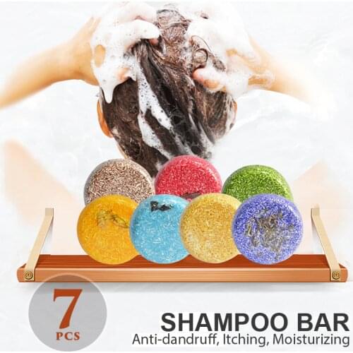 7PCS Pure Hair Shampoo Bar Cleaning Anti Dandruff Loss Hair Growth Soap Bar Gentle & No Irritation for Soft Hair Care 11.11