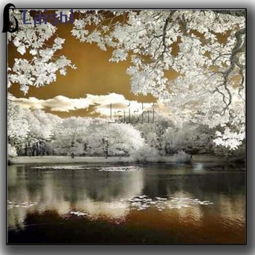 Diamond Mosaic winter scenery lake Full drill DIY Diamond Embroidery Cross Stitch Rhinestone Handicraft diamond painting Art