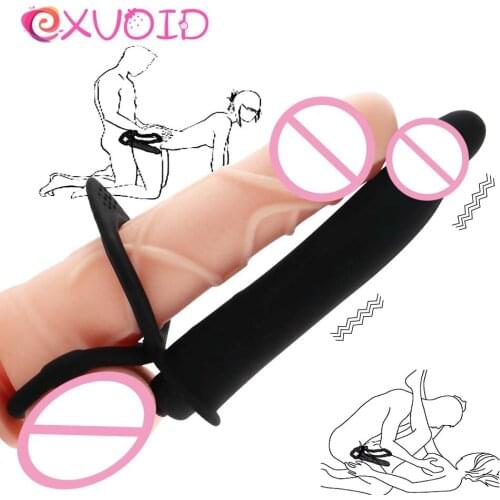 EXVOID Penis Sleeve Ring Sex Shop Clitoris Stimulate Anal Plugs Vibrator Dildo Sex Toys for Couples Prostate G-spot Massager