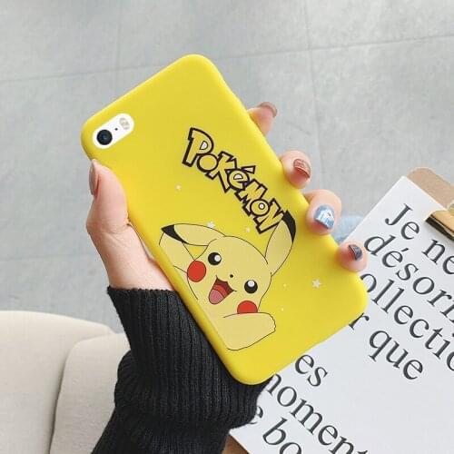 Anti-fall Pokemon Pikachu Phone Case for IPhone12 12pro 11 11pro Iphone7 8P X XS XR XSMAX Cute Cartoon Silicone Case Couples