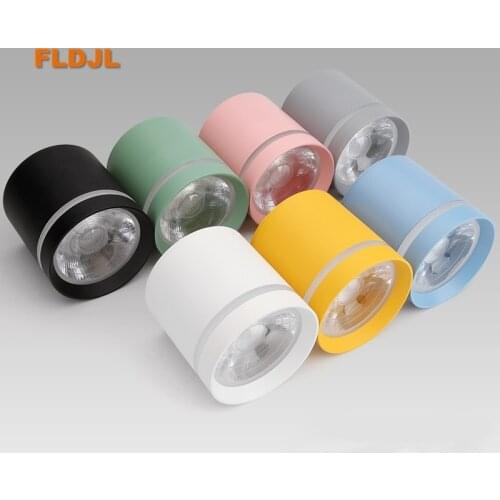 Dimmable led spotlight COB surface mounted downlight AC110V 220V 7W 12W 18W 25W ceiling light aisle bedroom home lighting