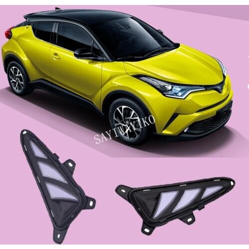 For Toyota CHR C HR 2017 2018 2019 LED Daytime Running Turning Signal Light DRL Fog Lamp Cover Driving Light