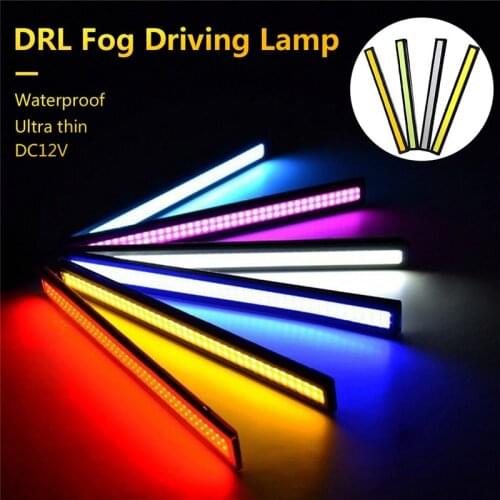 2 Pcs 17cm LED COB Daytime Running Light Waterproof DC12V Car Light Source Parking Fog Bar Lamp Strip Colorful Car Accessories
