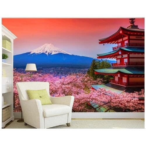 Custom photo wallpaper 3d wall murals wallpaper Only beautiful cherry blossoms landscape mural TV setting wall papers home decor