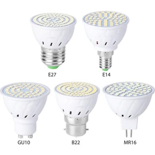 GU10 LED E27 Lamp E14 Spotlight Bulb 48 60 80leds Lampara AC 220V B22 Bombillas LED MR16 Lampada LED Spot Light 6W 8W 10W