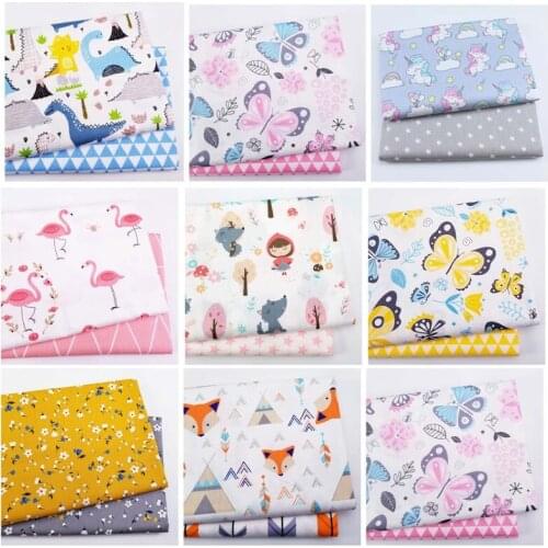 50x50cm Cute Cartoon Cotton Fabric Patchwork Sewing Baby Doll Clothes Handmade DIY Handcrafts For DIY Fabric