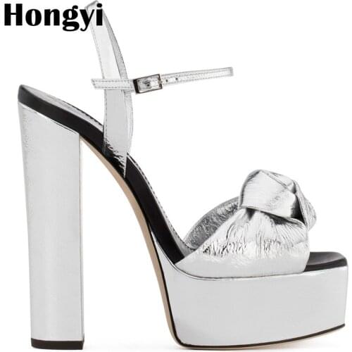 Hongyi Hot Selling 2018 New Summer Fashion High Platform Sandals Women Casual Ladies Shoes Bowtie Knot Size EURO 35 to 43