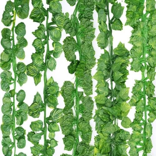 12 Strands Artificial Ivy Leaf Greenery Plant Vine Hanging Garland Fake Foliage Home Garden Wedding Wall Porch Swing Frame Decor