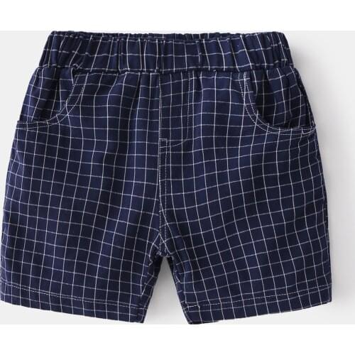 Plaid Boys Shorts Summer Casual Comfortable Fabric Kids Pants Trousers Outwear Childrens Clothes