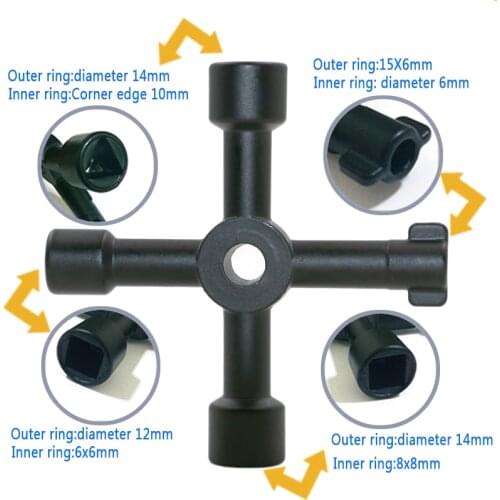 Cross Triangle KEY for Train Electrical Elevator Cabinet Valve Alloy Triangle/Square