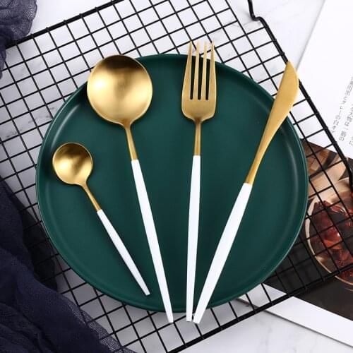 Kitchen Dinnerware Dinner Set Cutlery Knives Forks Spoons Wester Stainless Steel Home Party Tableware Set