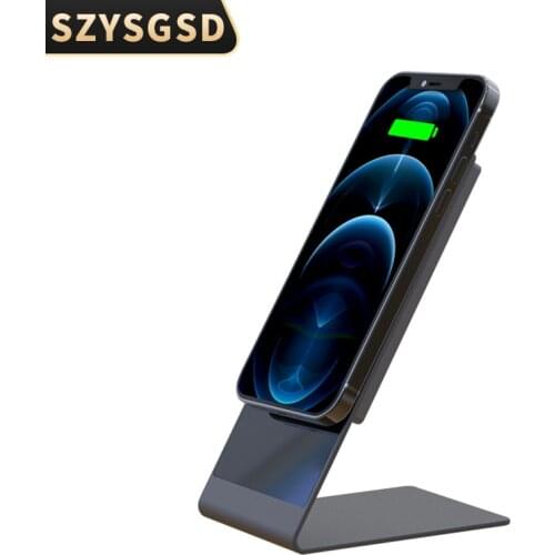 SZYSGSD New Magsafing Wireless Charger Stand For iPhone 12 Pro Magnetic Wireless Charging Dock Alloy Charger For Samsung S20 21