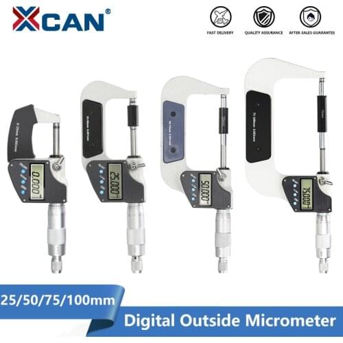 XCAN Micrometer Caliper Accuracy 0.001mm Digital Outside Micrometer 0-25/50/75/100mm Digital Caliper Gauge Measuring Tools
