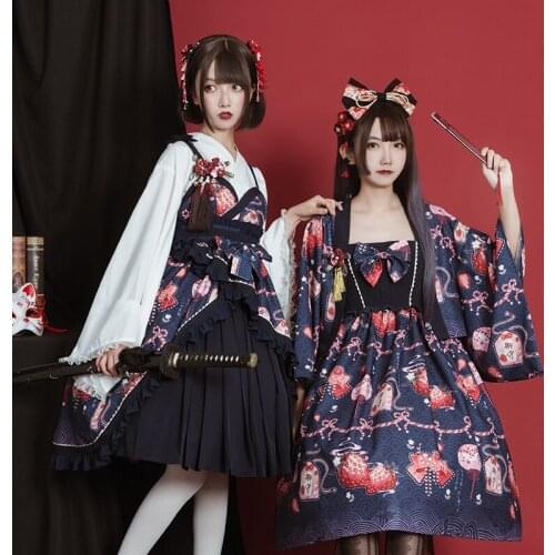 Cute Dress Japanese Lolita Dress Cosplay Original Harajuku Street Sweet Kawaii Ruffles Dress Female Japanese Cosplay FF2659