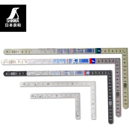 SHINWA Multi-function Woodworking Decoration 90 degree High Precision Curved Measuring Tool Right Angle Ruler Turning Ruler