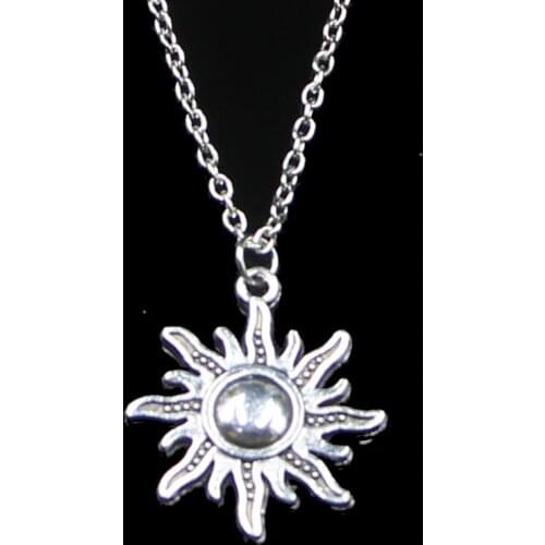 Fashion 28*25mm Sun Sunburst Pendant Necklace Link Chain For Female Choker Necklace Creative Jewelry party Gift