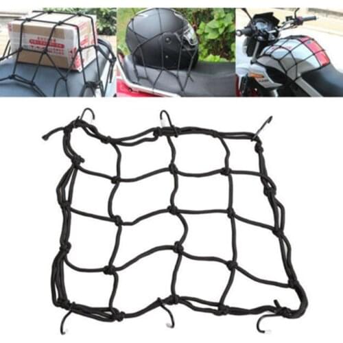 Motorcycle Bike 6 Hooks Hold Down Fuel Tank Helmet Luggage Net Mesh Web Bungee Cafe Racer Old School Bobber Touring Dirt bike