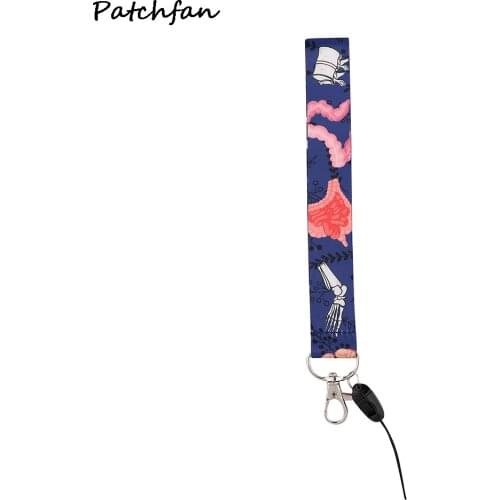 AD855 Patchfan Cartoon Human Organs Wristlet Hand Strap Keychain Necklace Lanyard Badge Holder Keychain Lanyard For Doctor