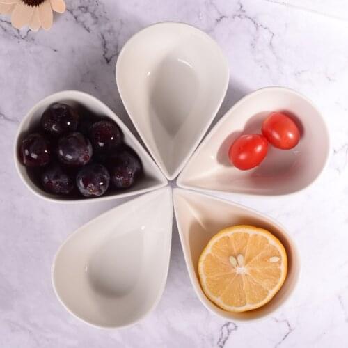 Set of 8pcs ceramic pudding bowl, water drop shape bowl, cheese cake dish, party dish