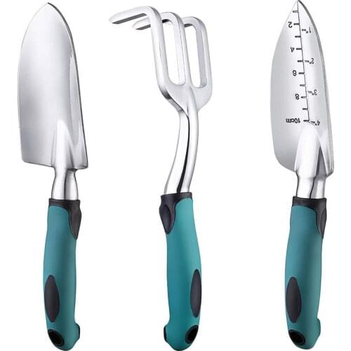 3pcs/set Garden Tool Set Cast Aluminum Outdoor Gardening Work Hand Tools Kit for Men and Women Garden Tool Set