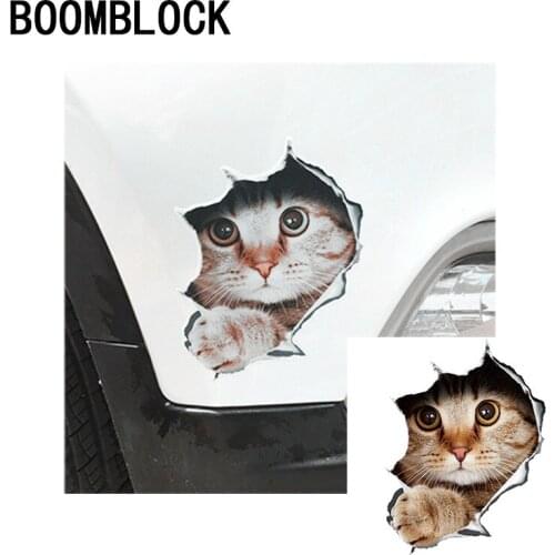Car Sticker 3D funny kitten simulation decal for Toyota Avensis t25 Corolla RAV4 Hyundai I30 Tucson Solaris Creta IX25