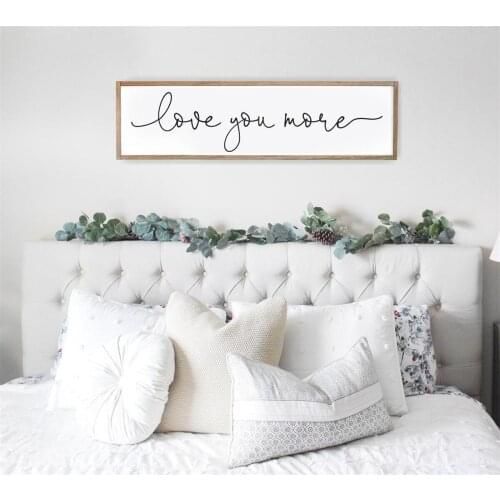 Bedroom Wall Decor Love You More Wall Art Master Bedroom Wall Decor Gift For Her Unframed