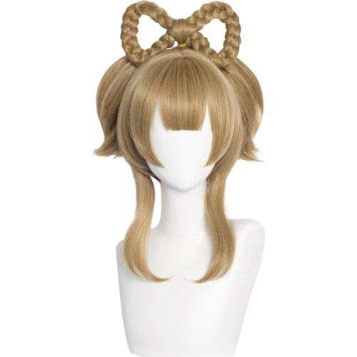 Genshin Impact Yaoyao Cosplay Wig 30cm Heat Resistant Synthetic Hair Carnival Halloween Party Props