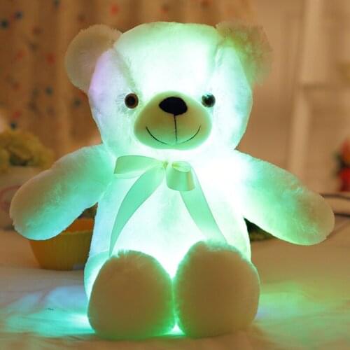 Plush Toys Bear With LED Light Inside For Kids Or Girlfriend Popular Shine Doll Bears Children Birthday Childrens Day Gifts
