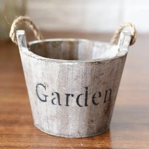 Suspension Of Logs Make Old Hemp Rope Hand Green Plants Wooden Hanging Flowerpots Garden Pots Planters Macetas Jardineras