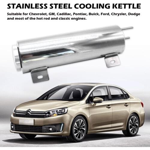 3x10 inch Car Radiator Overflow Tank Polished Stainless Steel Engine Coolant Recovery Reservoir 32 Ounces Auto Accessories