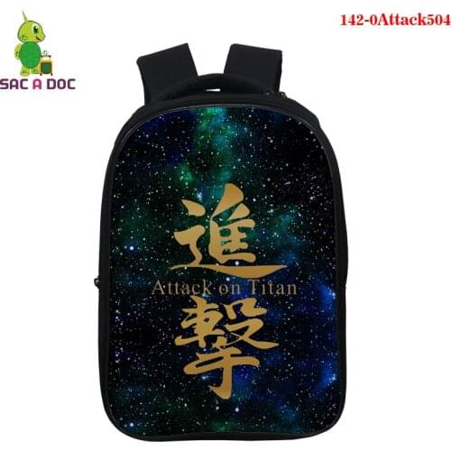 3D Anime Notebook Fashion Backpacks School Bags Attack on Titan 3D Printing Waterproof Boys Girls Cute Small Bags Back To School