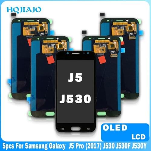 5PCS OLED 5.0 For Samsung Galaxy J5 Pro (2017) J530 J530F J530Y Touch Screen Digitizer LCD Display For Samsung J5 Pro J530