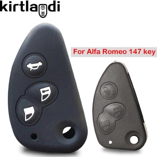 Silicone Car Key Cover FOB Case for Alfa Romeo 147 156 166 GT JTD TS Flip Remote Car Key Holder Jacket Wallet Bag Car-stying Set