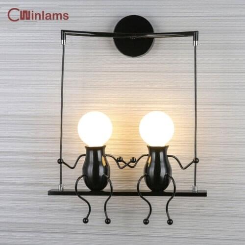 Nordic creative personality simple ironwork simple living room bedroom bedside childrens room antler wall light