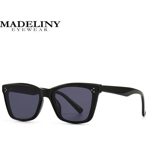 MADELINY New 2021 Fashion Sunglasses Women Brand Cat Eye Eyeglasses Mirror Classic Oculos De Sol Feminino UV400 MA485