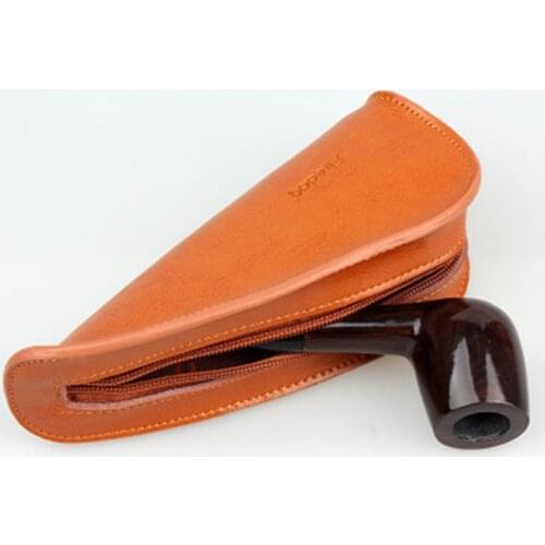 New Tobacco Pipe Pouch Bags Travel Portable Genuine Leather Tobacco Bag Single Smoking Pipe Case Holder Smoking Accessories
