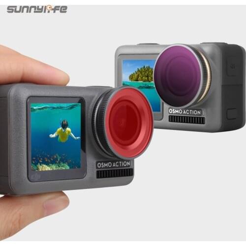 Sunnylife Adjustable ND4 ND8 ND16 ND32 PL MCUV CPL Lens Filter Diving Filters for DJI OSMO Action ND 4 8 16 32 Sport Camera