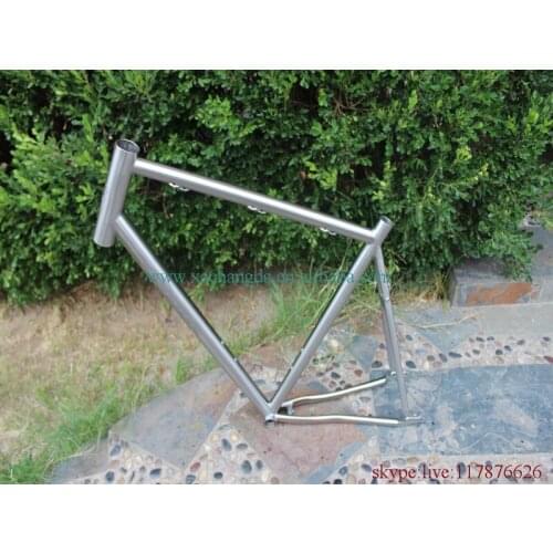 Titanium road bicycle frame with 44mm head tube and sliding dropouts BSA thread BB shell