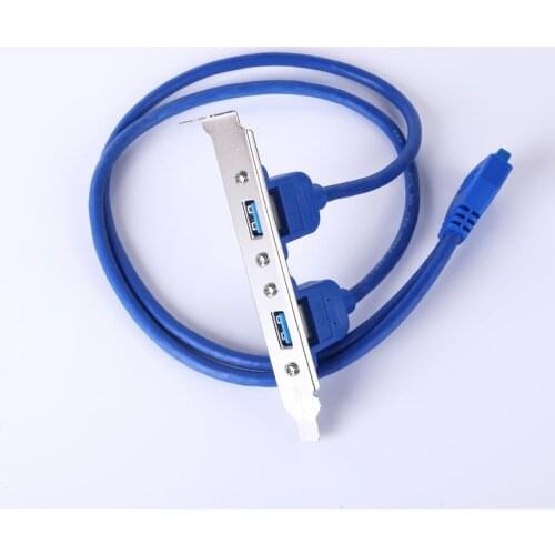 20 Pin To Dual USB3.0 Baffle Extension Cable 50cm Baffle Adapter High Speed USB 3.0 Back Panel Expansion Bracket For PC Computer