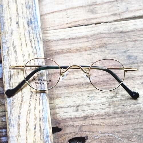 Vintage Small Oval Round Pure Titanium Eyeglass Frames Full Rim Super Light Optical Glasses Optical Men Women Myopia Spectacles