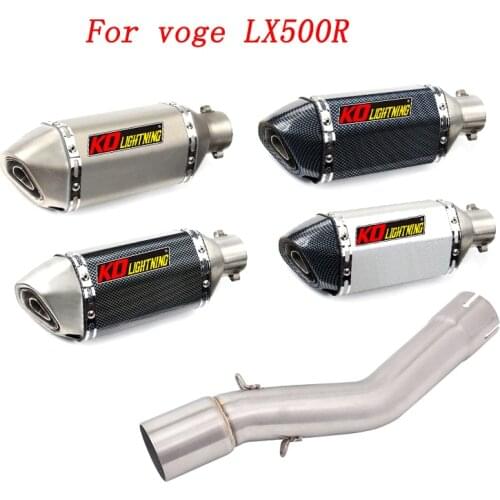 Escape Motorcycle Exhaust Mid Connect Pipe And 51mm Muffler Stainless Steel Exhaust System For Voge LX500R All Years