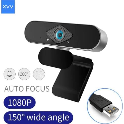 Xiaovv 1080P USB Webcam Camera Ultra Wide Angle Auto Focus with Built-in Microphone For Laptop PC Online Teaching