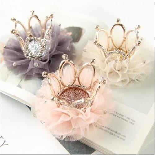 Pet Cats dog hair clips mesh head flower stereo crown hairpin dog cat general headwear Grooming Accessories