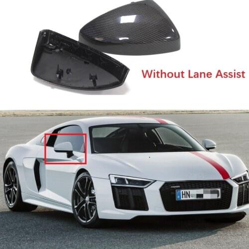 Replacement Carbon Fiber Rear View Mirror Cover Caps Fit For Audi 2016-2020 TT TTS R8 With Lane Assist &Without Lane Assist