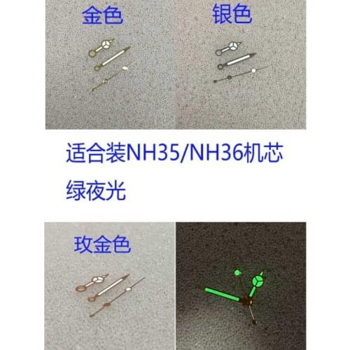 Green Luminous Mer Watch Hand for NH35/NH36 Movement