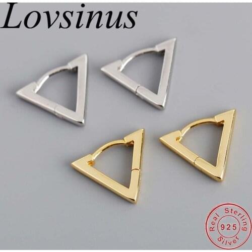 Hoop Earrings Women 925 Sterling Silver Triangle Minimalist Simple Circle Earing Real Silver Korean Fashion anti-allerg Jewelry