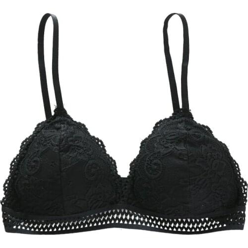 Womens Deep V Sexy Lace Seamless Bra Wireless Thin Underwear Sexy Lingerie Lace Bra