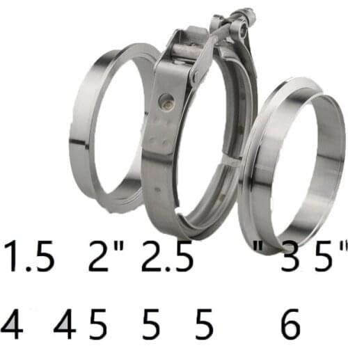 1.5''/2''/2.5''/3.5''/4''Turbo Exhaust Down Pipe Stainless Steel V-Band Clamp Flange Kit Car Accessories